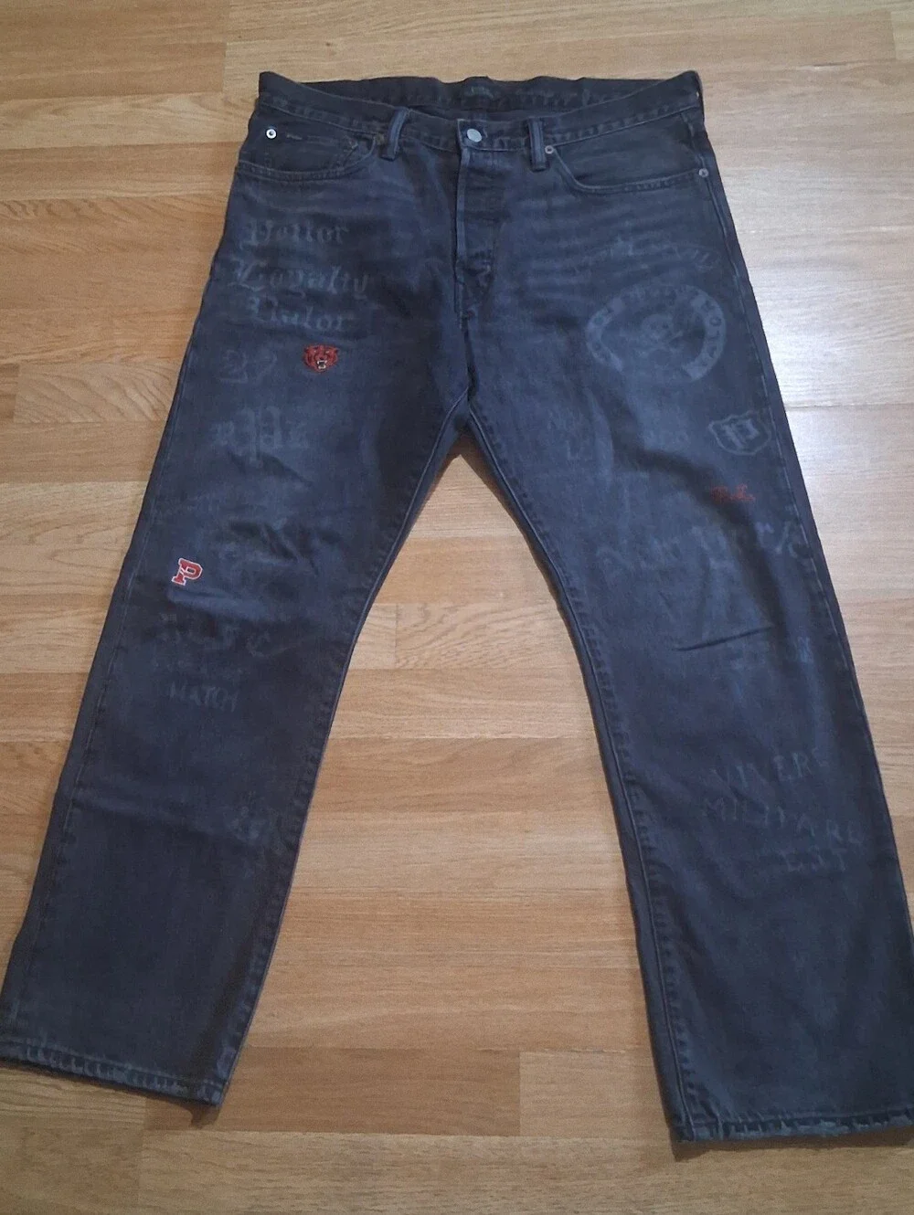 Polo by Ralph Lauren Black Printed Straight Jeans